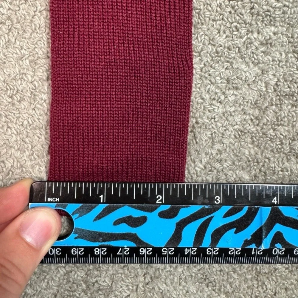 Jack Spade New York Mens Knit Tie Burgundy 100% Wool Made in Italy Square End